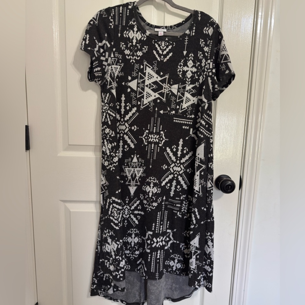 LuLaRoe Black & White Aztec High-Low Dress